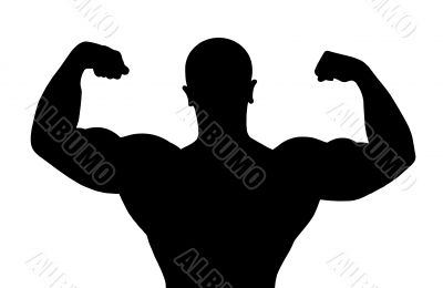 Silhouette of bodybuilder