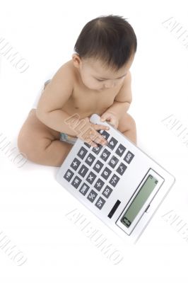 Sweet baby with calculator