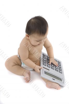 Sweet baby with calculator