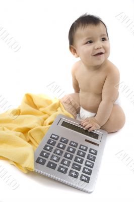 Sweet baby with calculator