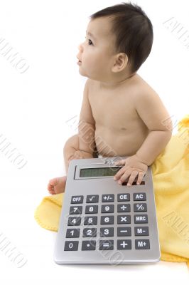 Sweet baby with calculator