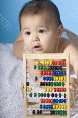 Sweet baby with a ball machine