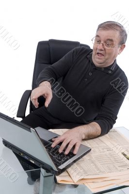 Senior with laptop