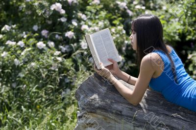 Teenager read a book