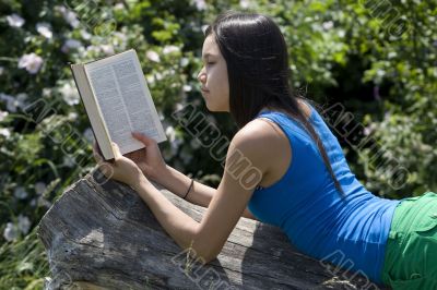 Teenager read a book