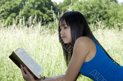 Teenager read a book