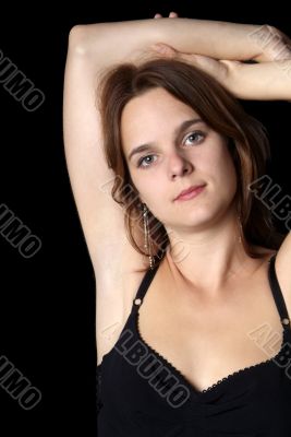 woman hands raised