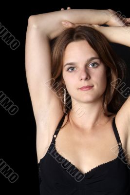 woman hands raised