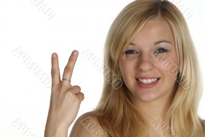 two with finger