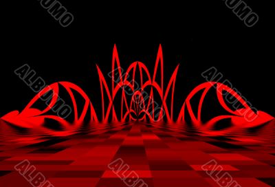 Red gates.