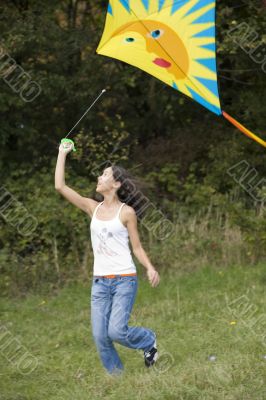 teenager with kite