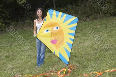teenager with kite
