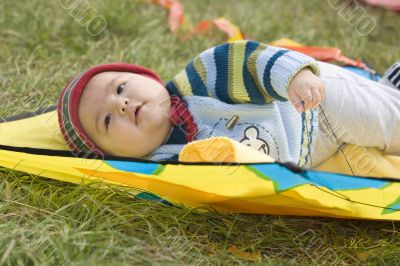 baby on a kite