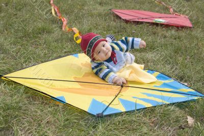 baby on a kite