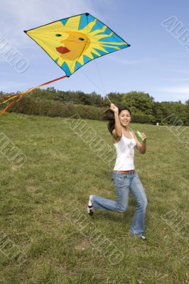 teenager with kite