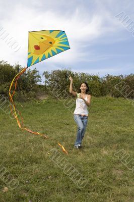 teenager with kite