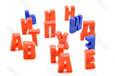 colored letter on white