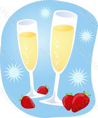 Champagne and strawberries