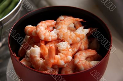 Cooked prawns