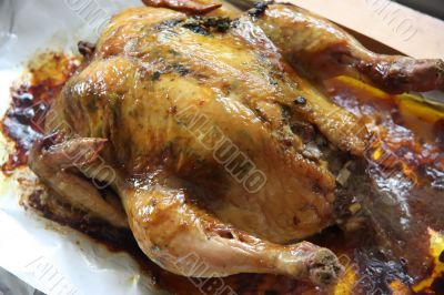Whole roast chicken