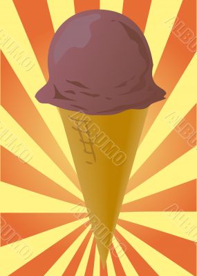 Chocolate ice cream cone