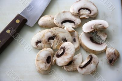 Sliced mushrooms