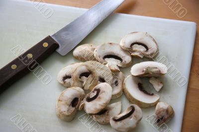 Sliced mushrooms