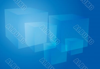 Abstract cubes blue