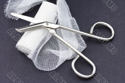 gauze and scissors