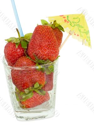 strawberry is in glass