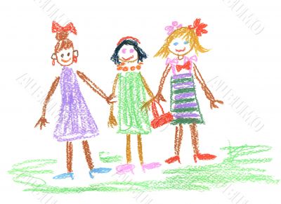 three little girls
