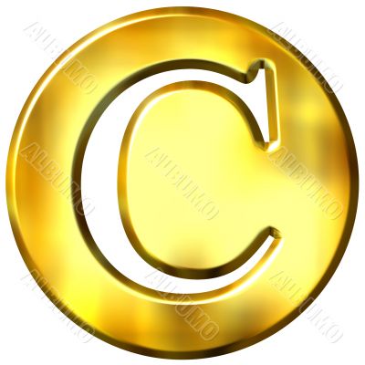 3D Golden Letter C