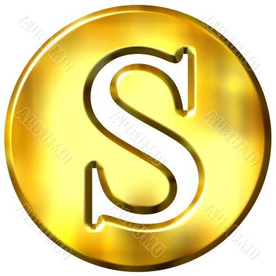 3D Golden Letter S