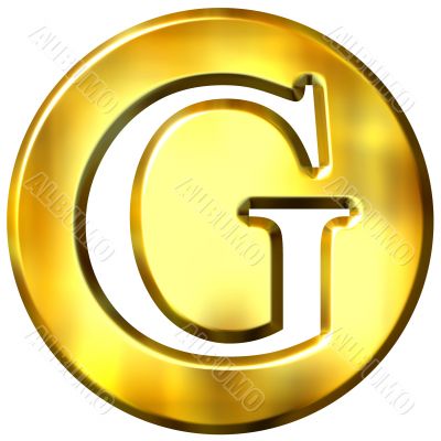 3D Golden Letter G