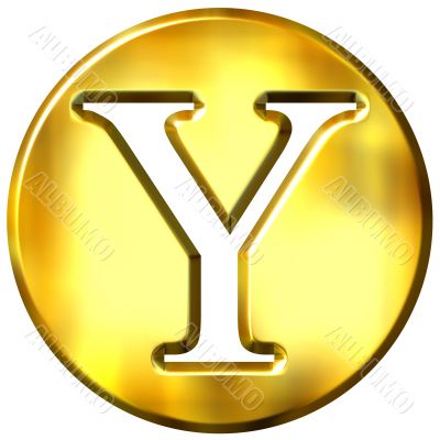 3D Golden Letter Y