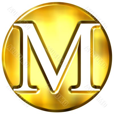 3D Golden Letter M