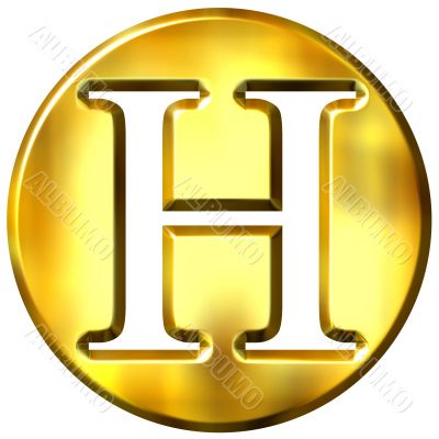 3D Golden Letter H