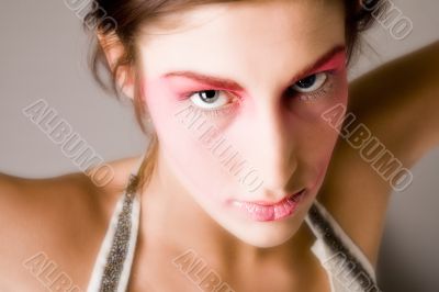 Pretty brunette with extreme make-up