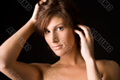 Portrait of a beautiful young tall woman