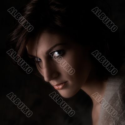 Portrait of a beautiful young tall woman