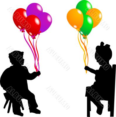 Kids with balloons