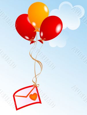 Love letter with balloons