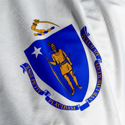 Massachusetts Flag Closeup