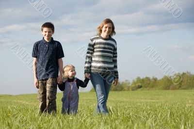 mother with two chidren