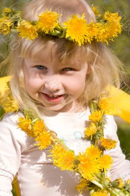 little girl in flower wreath