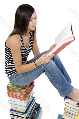 Girls read book
