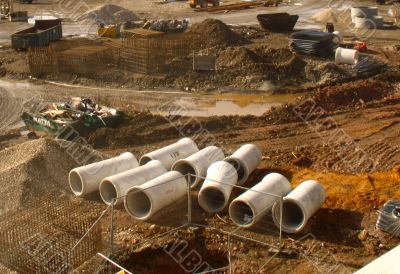Construction site and pipes