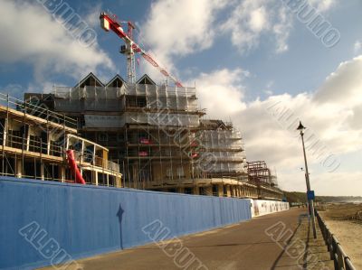 Construction site and scaffolding
