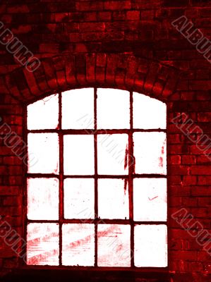 old window in red
