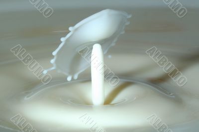 Splash in a milk glass